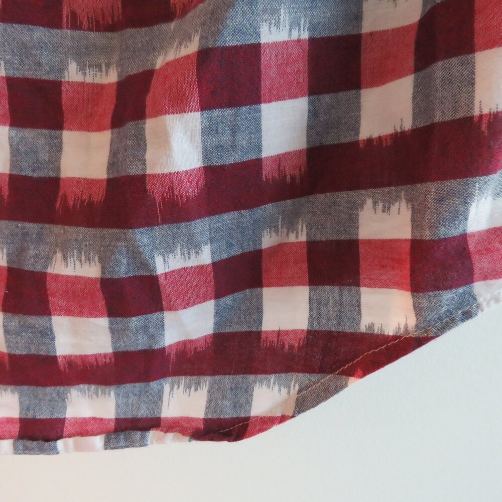 BRIDGE & BURN Dahlia Painted Plaid Red Dress Linen Cotton Prairie - Size XS - Picture 12 of 15